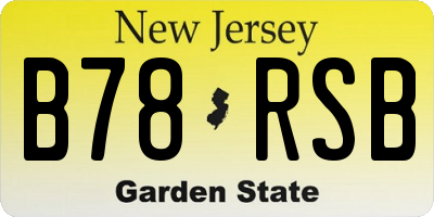 NJ license plate B78RSB