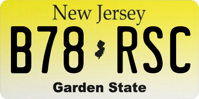 NJ license plate B78RSC