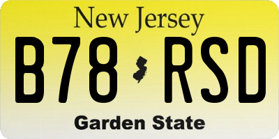 NJ license plate B78RSD