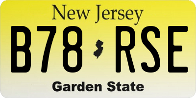 NJ license plate B78RSE
