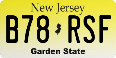 NJ license plate B78RSF