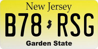 NJ license plate B78RSG
