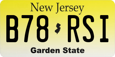 NJ license plate B78RSI