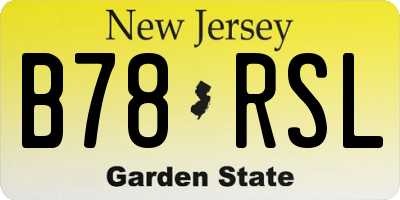 NJ license plate B78RSL