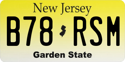 NJ license plate B78RSM