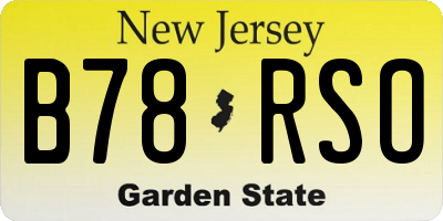 NJ license plate B78RSO