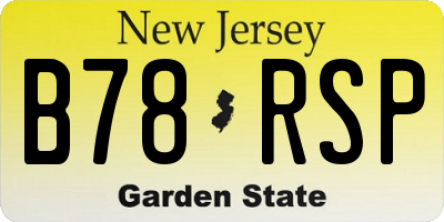 NJ license plate B78RSP