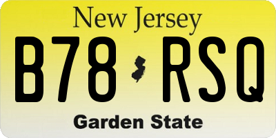 NJ license plate B78RSQ