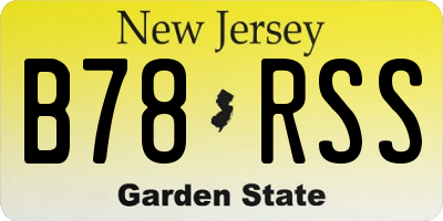 NJ license plate B78RSS