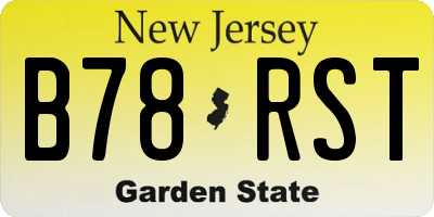 NJ license plate B78RST