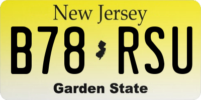 NJ license plate B78RSU