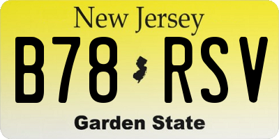 NJ license plate B78RSV