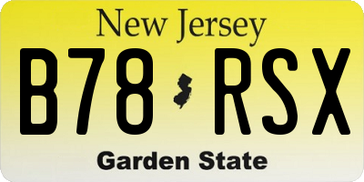NJ license plate B78RSX