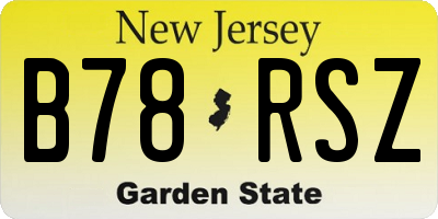 NJ license plate B78RSZ