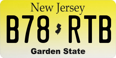NJ license plate B78RTB