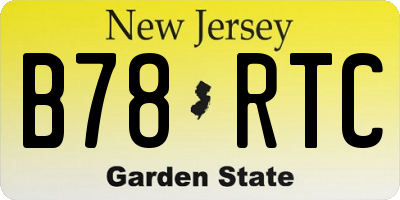 NJ license plate B78RTC