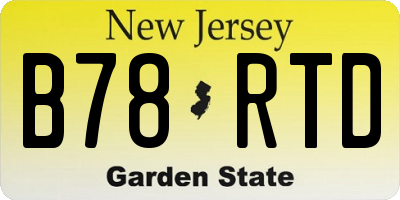 NJ license plate B78RTD
