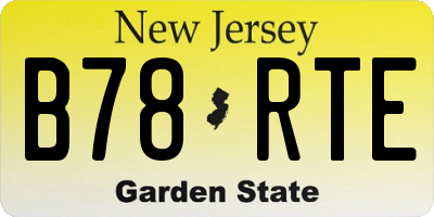 NJ license plate B78RTE
