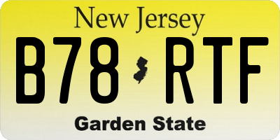 NJ license plate B78RTF
