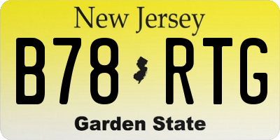 NJ license plate B78RTG