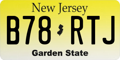 NJ license plate B78RTJ