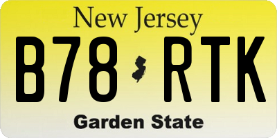 NJ license plate B78RTK