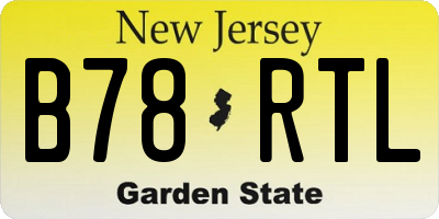 NJ license plate B78RTL