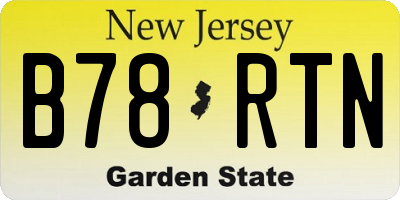 NJ license plate B78RTN