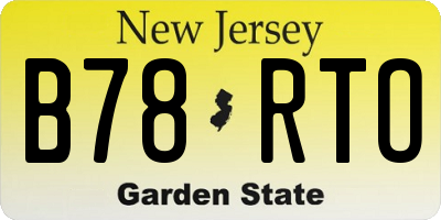 NJ license plate B78RTO
