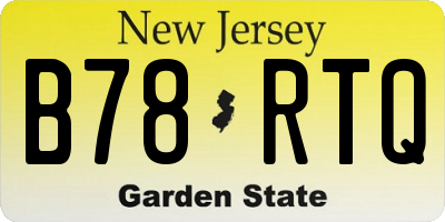NJ license plate B78RTQ