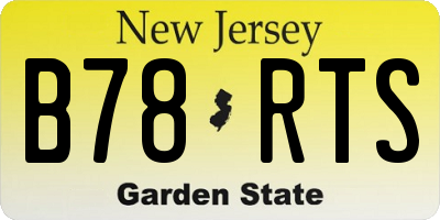 NJ license plate B78RTS