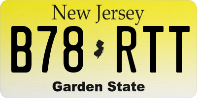 NJ license plate B78RTT