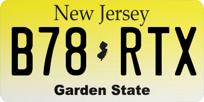 NJ license plate B78RTX