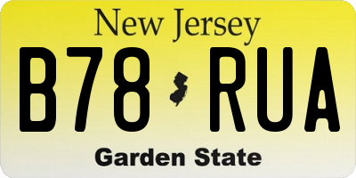 NJ license plate B78RUA