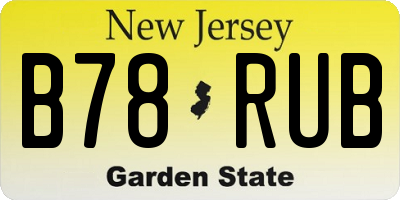 NJ license plate B78RUB