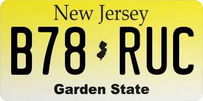 NJ license plate B78RUC