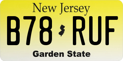 NJ license plate B78RUF