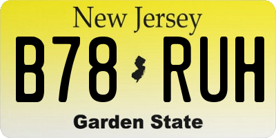 NJ license plate B78RUH