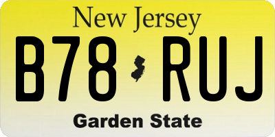 NJ license plate B78RUJ