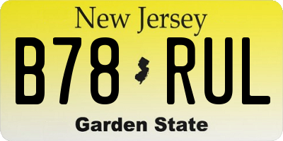 NJ license plate B78RUL