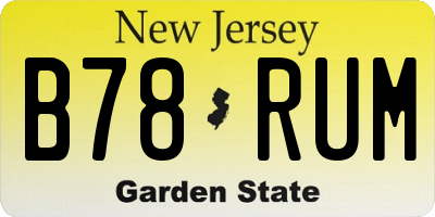 NJ license plate B78RUM