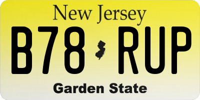 NJ license plate B78RUP