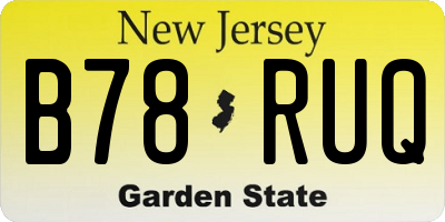 NJ license plate B78RUQ