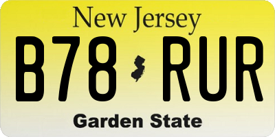 NJ license plate B78RUR