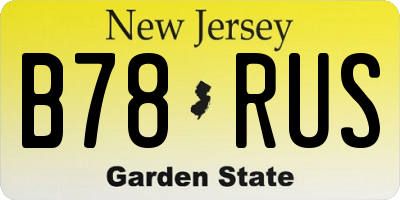 NJ license plate B78RUS