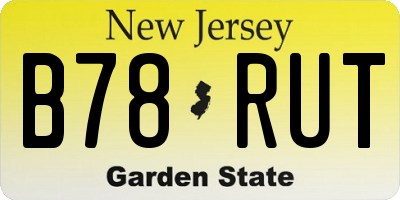NJ license plate B78RUT