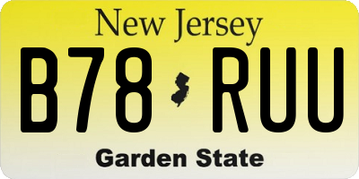 NJ license plate B78RUU