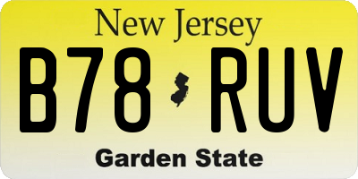 NJ license plate B78RUV