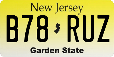 NJ license plate B78RUZ