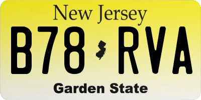 NJ license plate B78RVA